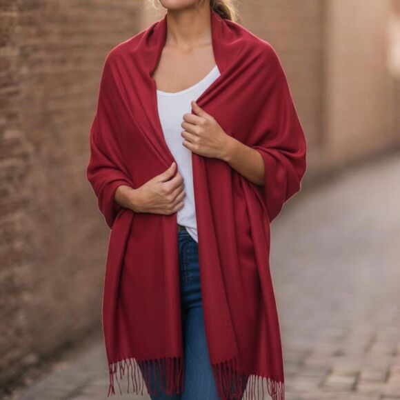 No Brand Accessories - Red Gingerbread Girl Senorita Pashmina Shawl